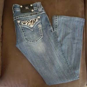26 boot cut zebra studded  30" inseam petite hem